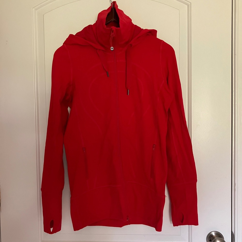 Lululemon Athletica Red Define Jacket Hooded Full Zip Size 6 Activewear
